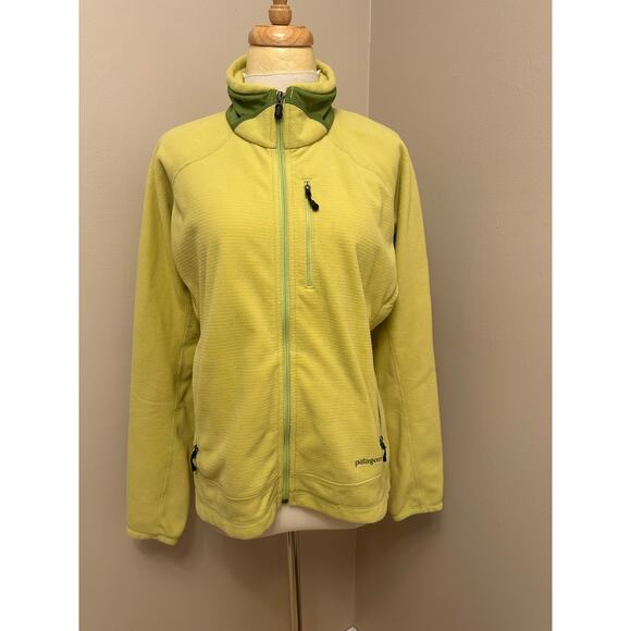Patagonia R Regulator Full Zip Polartec Fleece Jacket  Lime Green Sz Large - Picture 1 of 10